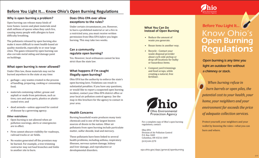 Burning Regulations 2022 Ravenna Township
